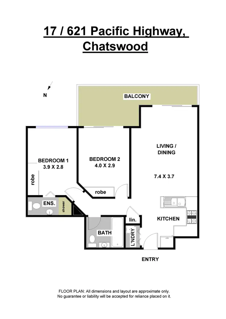 Floorplan of Homely apartment listing, 17/621 Pacific Highway, Chatswood NSW 2067