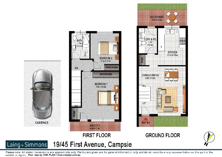 Floorplan of Homely townhouse listing, 19/45 First Ave, Campsie NSW 2194