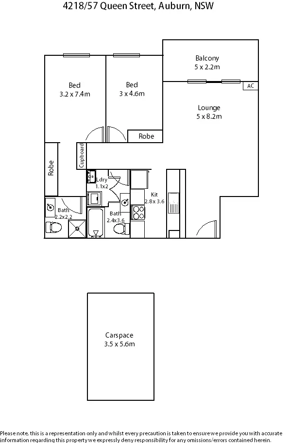 Floorplan of Homely unit listing, 4218/57-59 Queen Street, Auburn NSW 2144