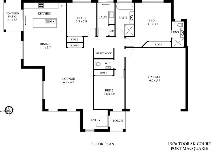 Floorplan of Homely villa listing, 15/2a Toorak Court, Port Macquarie NSW 2444