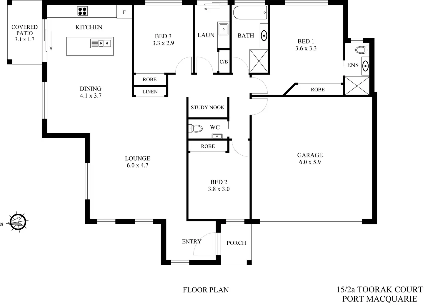 Floorplan of Homely villa listing, 15/2a Toorak Court, Port Macquarie NSW 2444