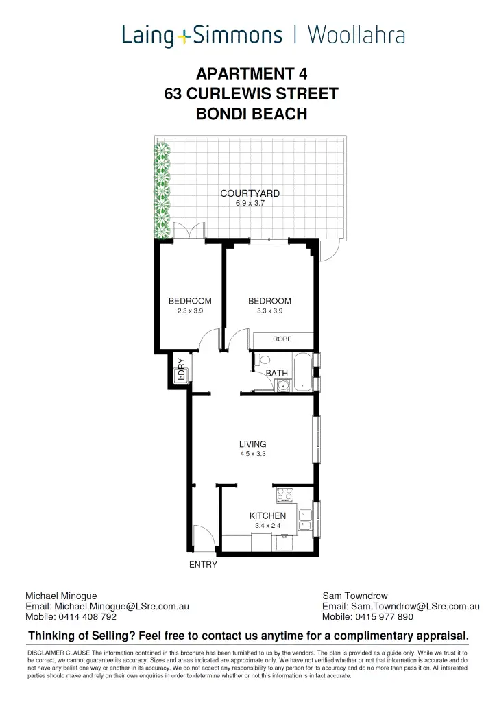 Floorplan of Homely apartment listing, 4/63 Curlewis Street, Bondi Beach NSW 2026