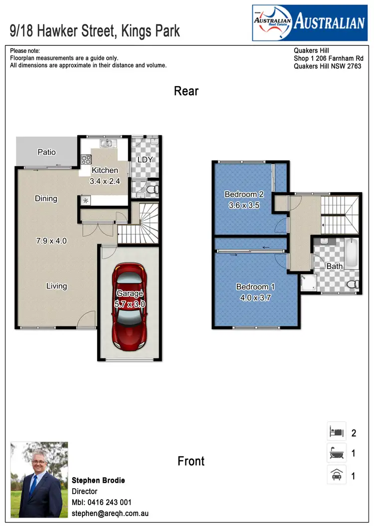 Floorplan of Homely townhouse listing, 9/18 Hawker Street, Kings Park NSW 2148