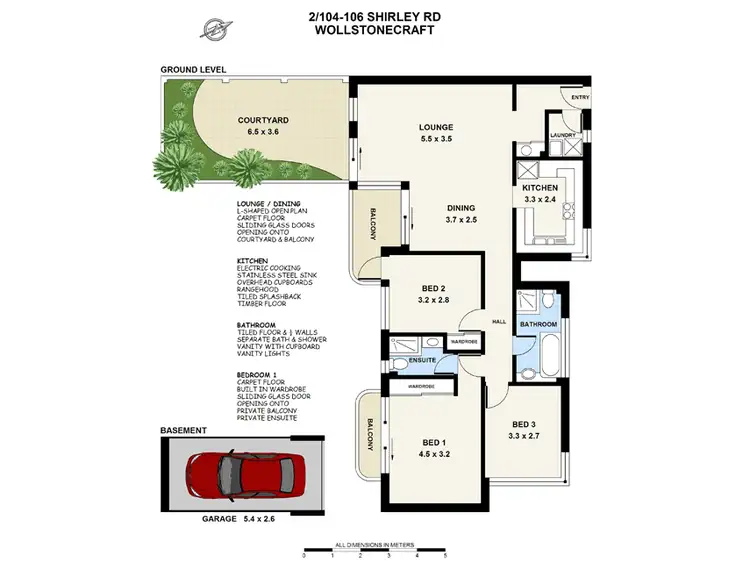 Floorplan of Homely unit listing, 2/104-106 Shirley Road, Wollstonecraft NSW 2065