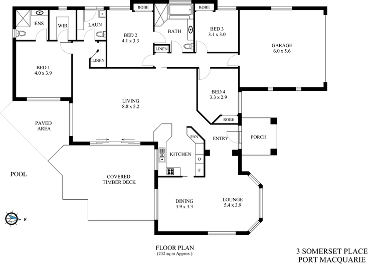 Floorplan of Homely house listing, 3 Somerset Place, Port Macquarie NSW 2444