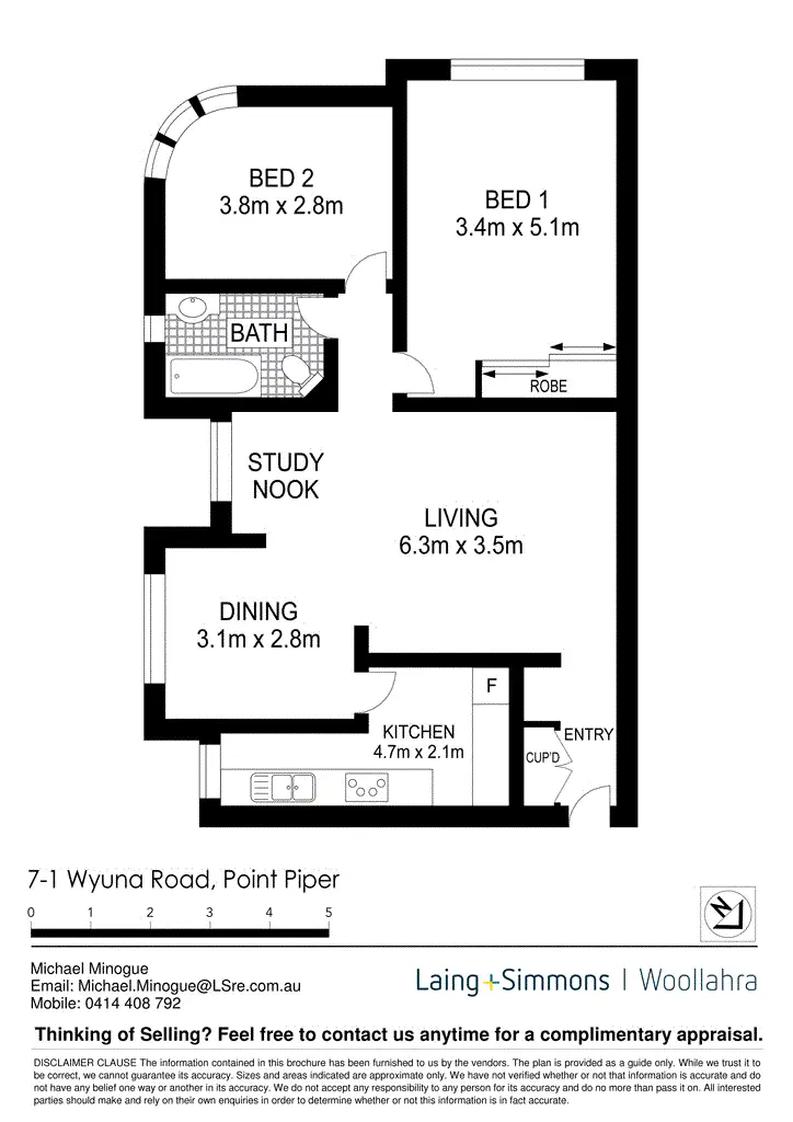 Floorplan of Homely apartment listing, 7/1 Wyuna Road, Point Piper NSW 2027