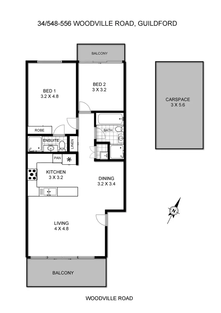Floorplan of Homely apartment listing, 34/548-556 Woodville Road, Guildford NSW 2161