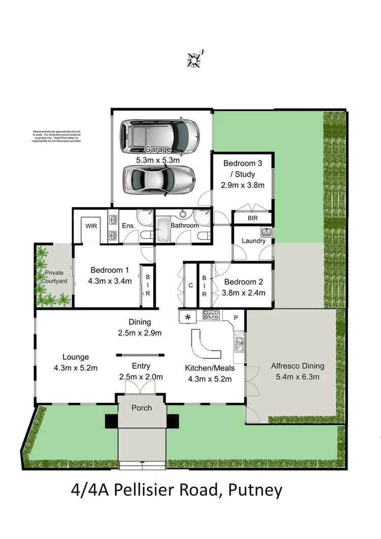 Floorplan of Homely villa listing, 4/4A Pellisier Road, Putney NSW 2112