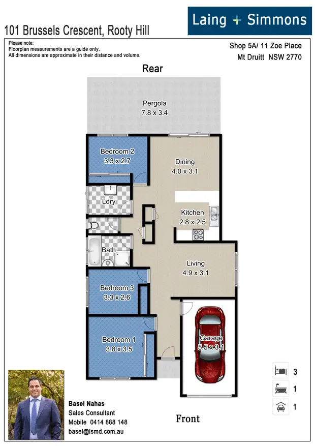 Floorplan of Homely house listing, 101 Brussels Crescent, Rooty Hill NSW 2766
