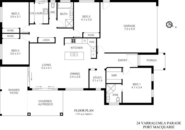 Floorplan of Homely house listing, 24 Yarralumla Parade, Port Macquarie NSW 2444
