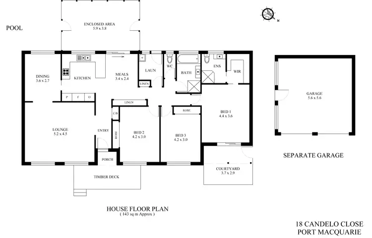 Floorplan of Homely house listing, 18 Candelo Close, Port Macquarie NSW 2444