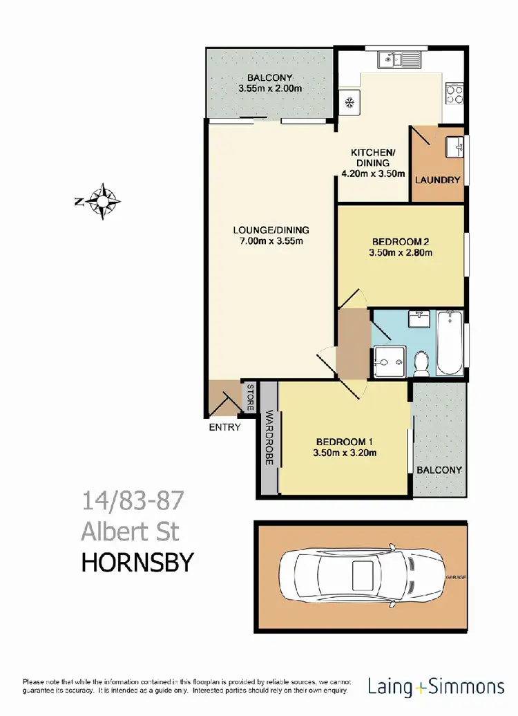 Floorplan of Homely unit listing, 14/83-87 Albert Street, Hornsby NSW 2077