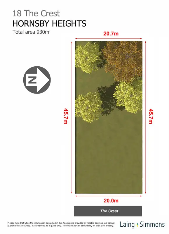 Floorplan of Homely land listing, 18 The Crest, Hornsby Heights NSW 2077