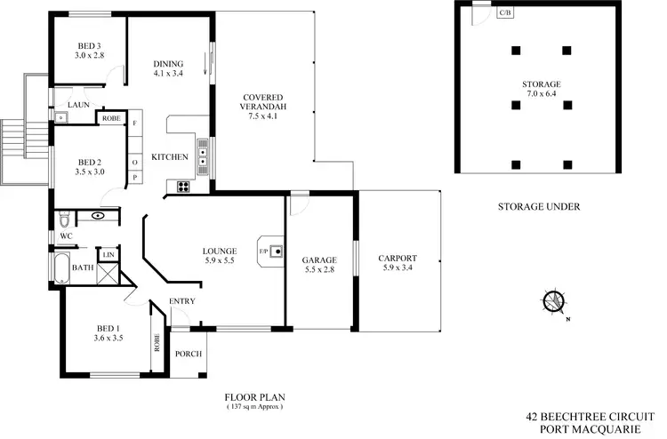 Floorplan of Homely house listing, 42 Beechtree Circuit, Port Macquarie NSW 2444