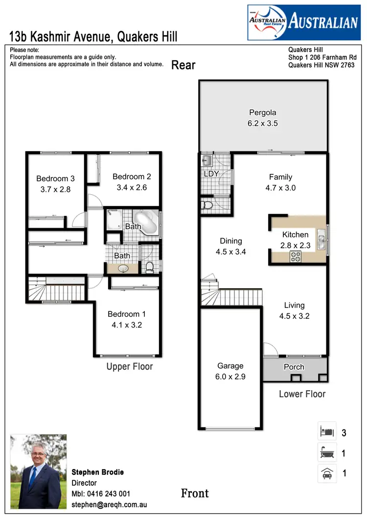 Floorplan of Homely semi-detached listing, 13b Kashmir Avenue, Quakers Hill NSW 2763