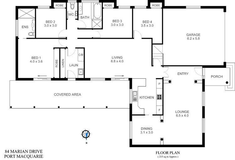Floorplan of Homely house listing, 84 Marian Drive, Port Macquarie NSW 2444