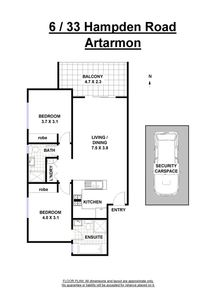 Floorplan of Homely unit listing, 6/33 Hampden Rd, Artarmon NSW 2064
