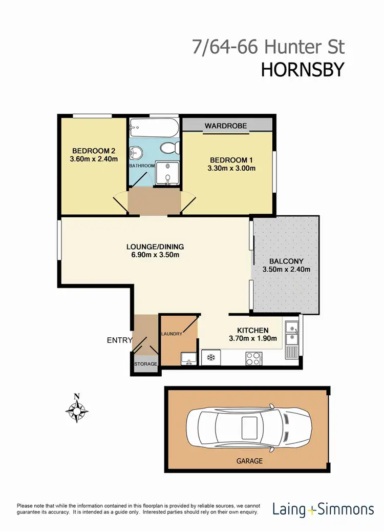 Floorplan of Homely unit listing, 7/64 Hunter Street, Hornsby NSW 2077