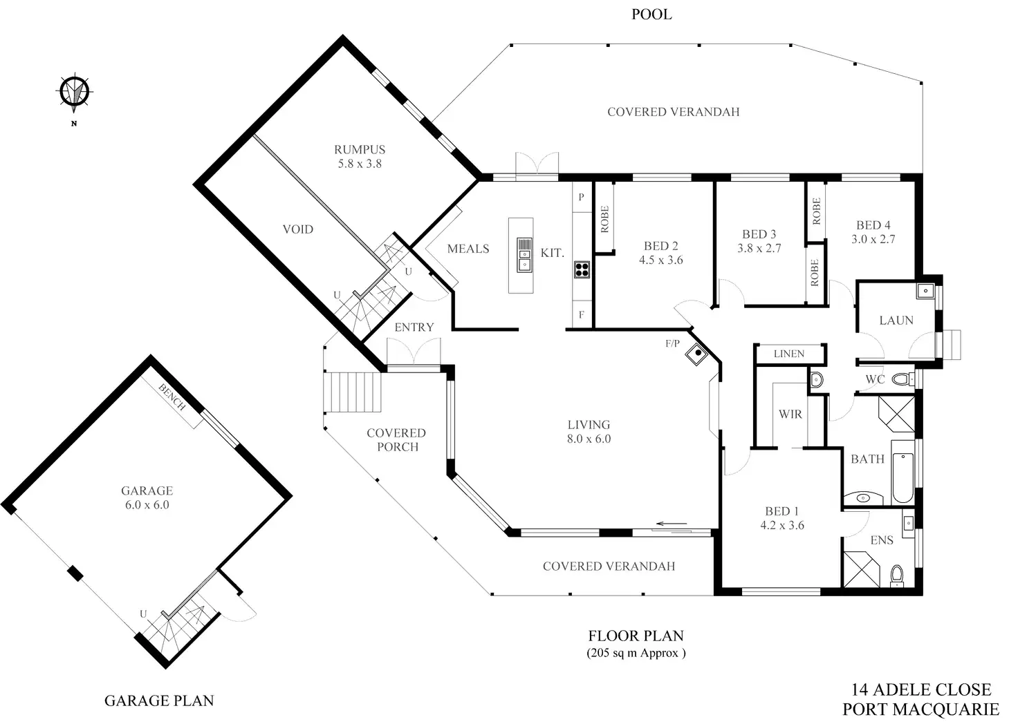 Floorplan of Homely house listing, 14 Adele Close, Port Macquarie NSW 2444