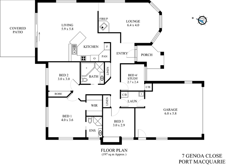Floorplan of Homely house listing, 7 Genoa Close, Port Macquarie NSW 2444