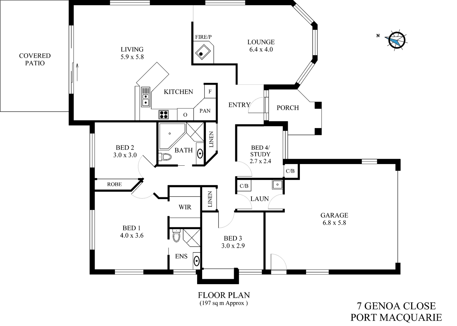 Floorplan of Homely house listing, 7 Genoa Close, Port Macquarie NSW 2444