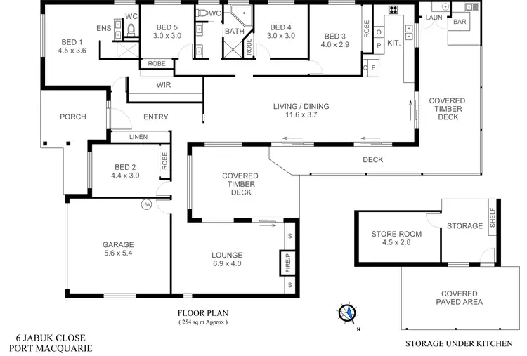 Floorplan of Homely house listing, 6 Jabuk Close, Port Macquarie NSW 2444