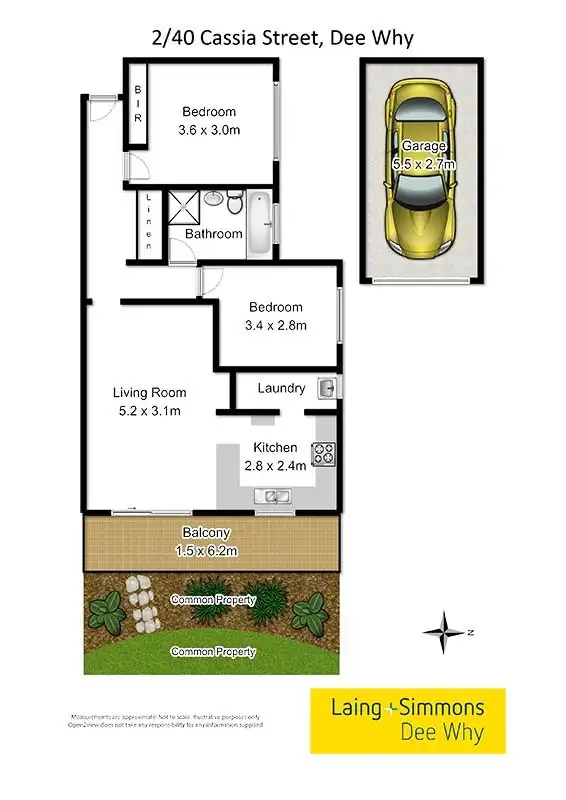 Floorplan of Homely unit listing, 2/40 Cassia Street, Dee Why NSW 2099