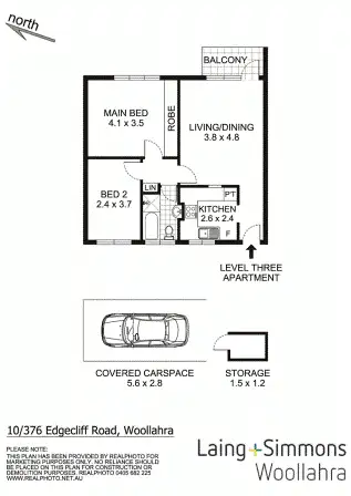 Floorplan of Homely apartment listing, 10/376 Edgecliff Road, Woollahra NSW 2025