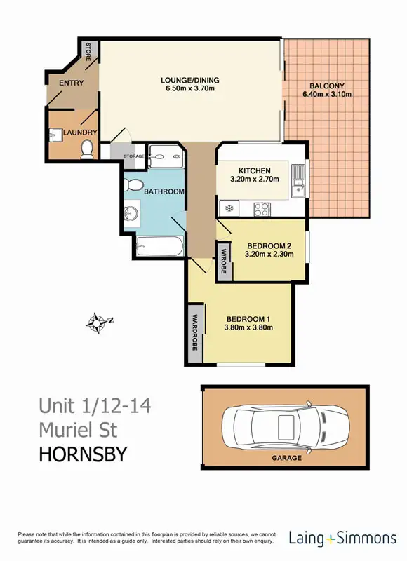 Floorplan of Homely apartment listing, 1/12-14 Muriel Street, Hornsby NSW 2077