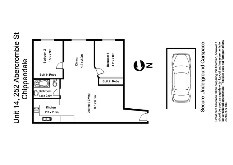 Floorplan of Homely apartment listing, 14/252 Abercrombie Street, Redfern NSW 2016