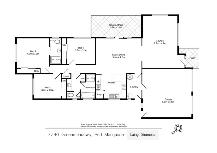 Floorplan of Homely villa listing, 2/90 Greenmeadows Drive, Port Macquarie NSW 2444