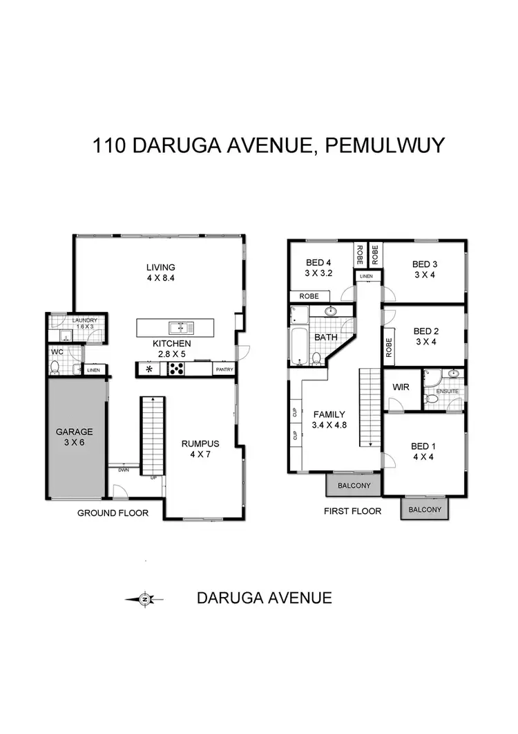 Floorplan of Homely house listing, 110 Daruga Avenue, Pemulwuy NSW 2145