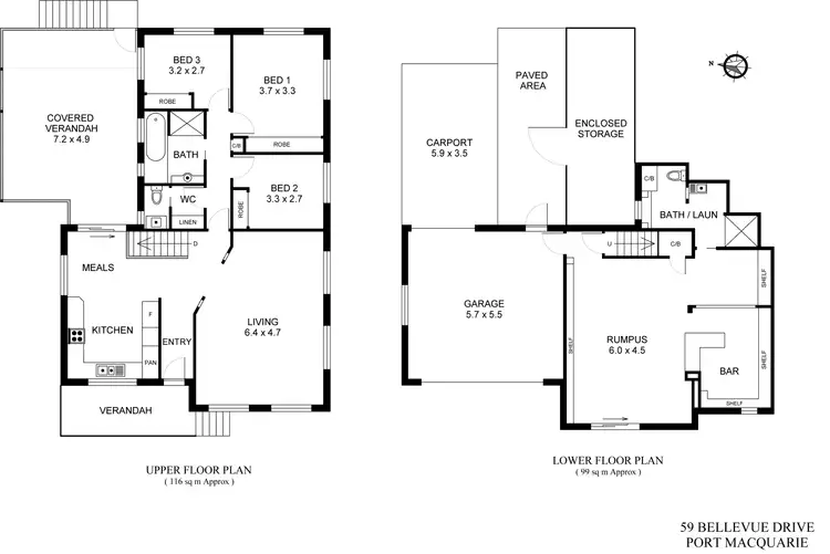 Floorplan of Homely house listing, 59 Bellevue Drive, Port Macquarie NSW 2444