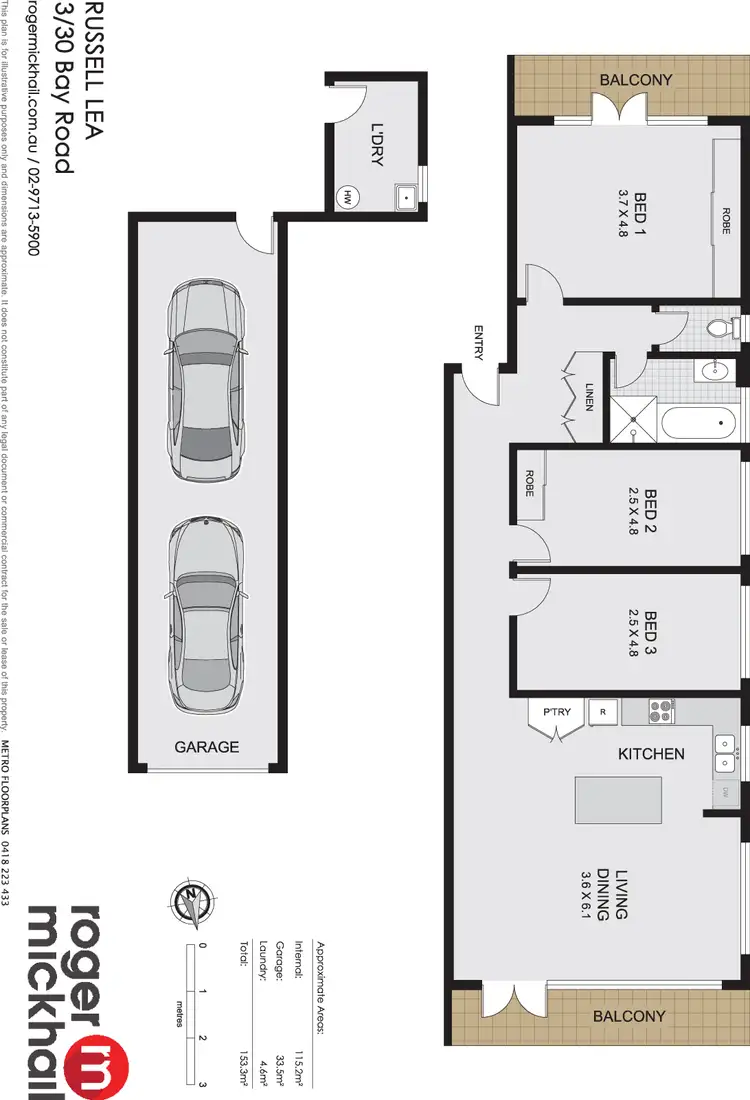 Floorplan of Homely apartment listing, 3/30 Bay Road, Russell Lea NSW 2046
