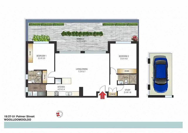 Floorplan of Homely apartment listing, 19/27-51 Palmer Street, Woolloomooloo NSW 2011