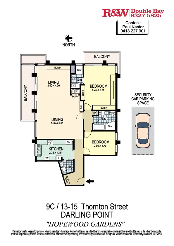 Floorplan of Homely apartment listing, 9C/13-15 Thornton Street, Darling Point NSW 2027