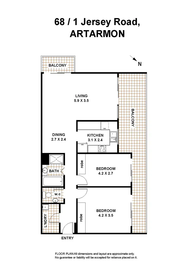 Floorplan of Homely unit listing, 68/1 Jersey Road, Artarmon NSW 2064