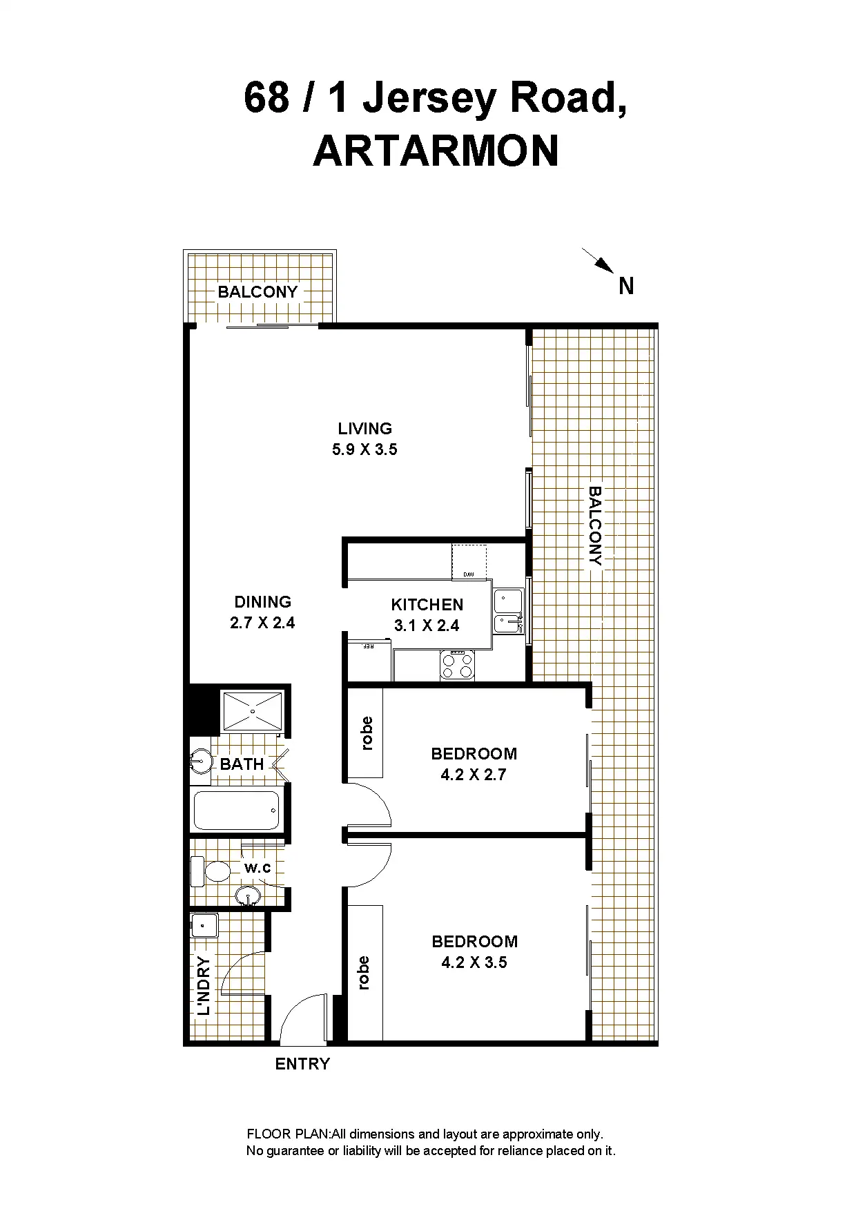 Floorplan of Homely unit listing, 68/1 Jersey Road, Artarmon NSW 2064