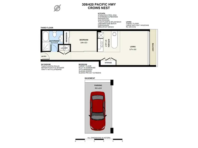 Floorplan of Homely apartment listing, 309/402-420 Pacific Highway, Crows Nest NSW 2065