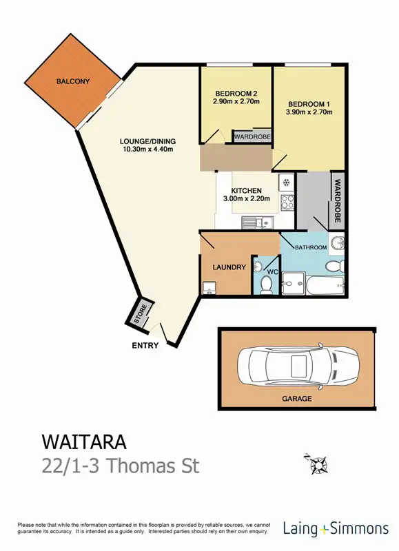 Floorplan of Homely apartment listing, 22/1-3 Thomas Street, Waitara NSW 2077