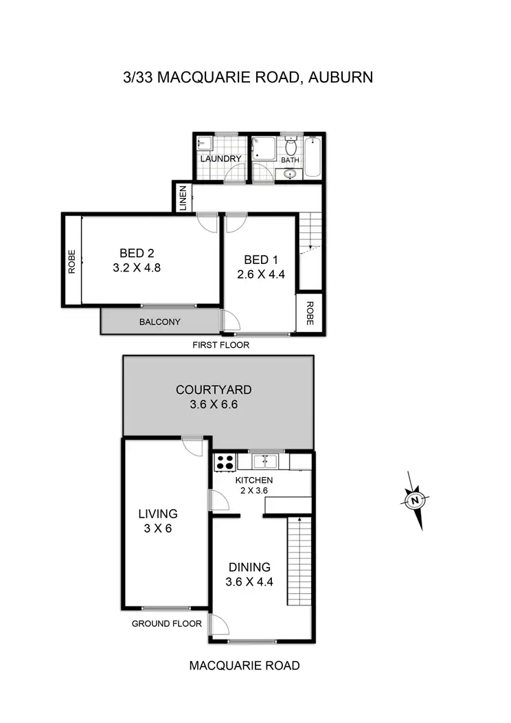 Floorplan of Homely townhouse listing, 3/33 Macquarie Road, Auburn NSW 2144