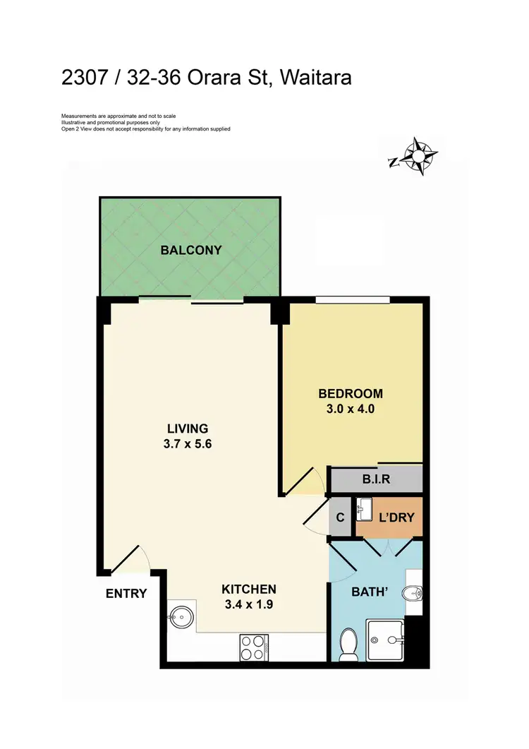 Floorplan of Homely unit listing, 2307/32-36 Orara Street, Waitara NSW 2077