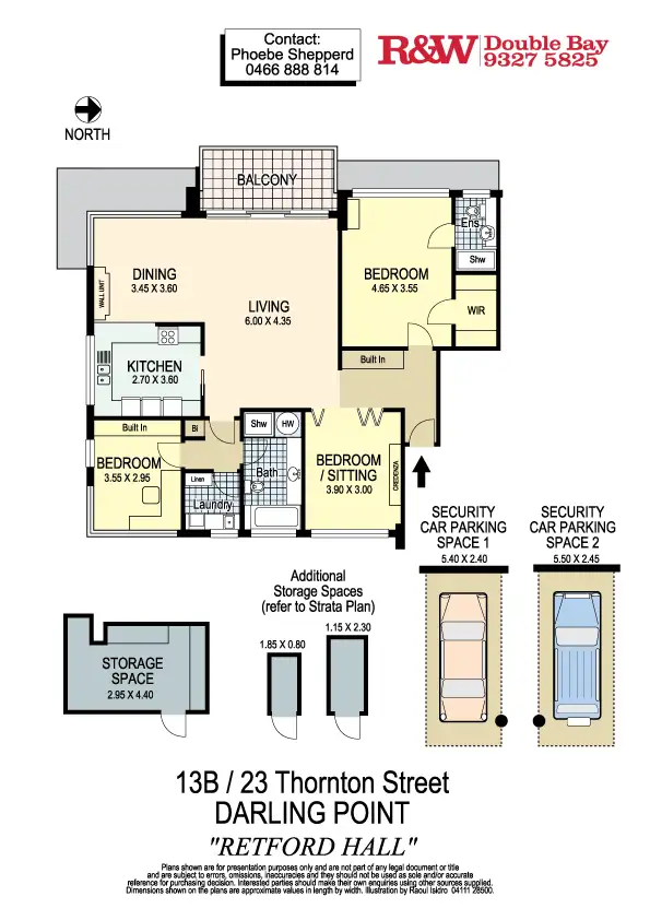 Floorplan of Homely apartment listing, 13B/23 Thornton Street, Darling Point NSW 2027