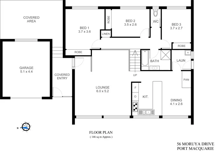 Floorplan of Homely house listing, 56 Moruya Drive, Port Macquarie NSW 2444
