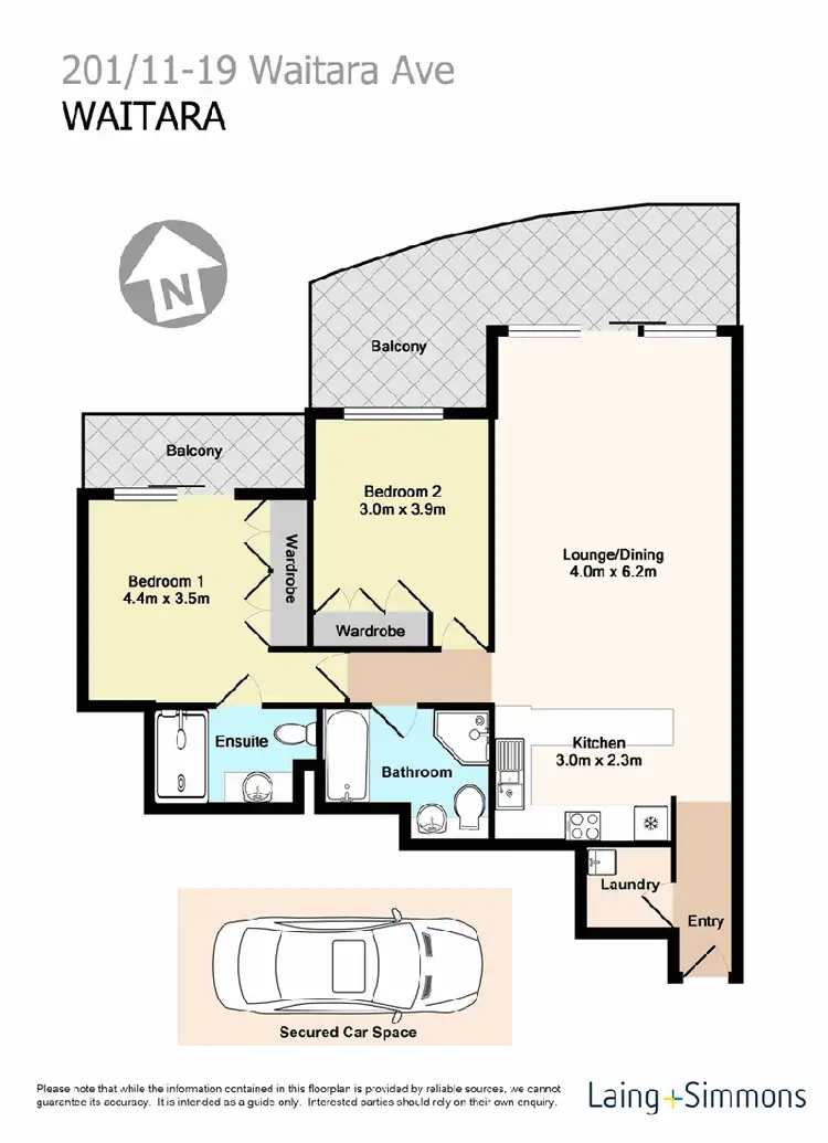 Floorplan of Homely apartment listing, 201/11-19 Waitara Ave, Waitara NSW 2077