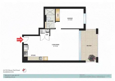 Floorplan of Homely apartment listing, 64/228 Moore Park Road, Paddington NSW 2021