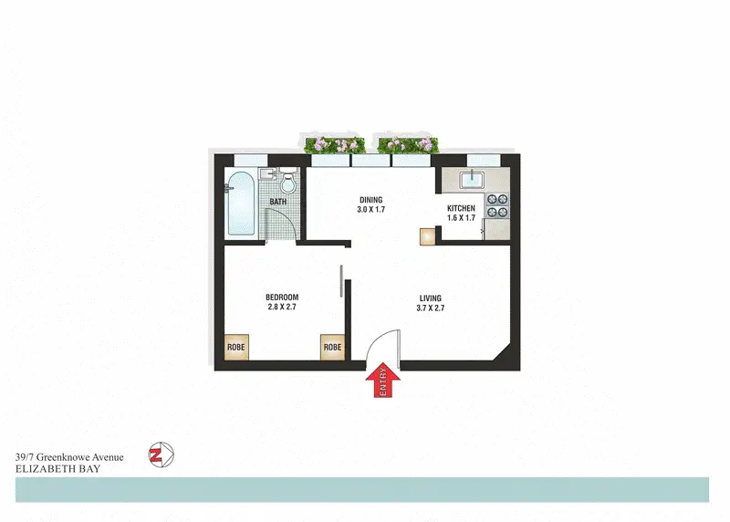 Floorplan of Homely apartment listing, 39/7 Greenknowe Avenue, Potts Point NSW 2011