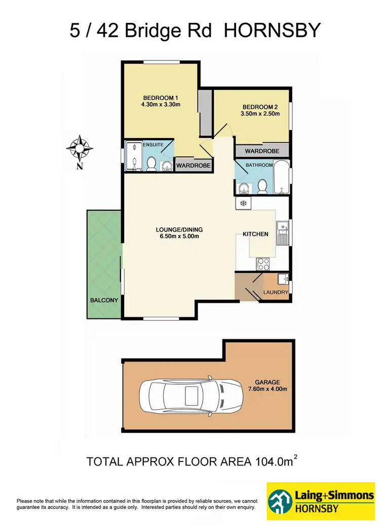Floorplan of Homely unit listing, 5/42 Bridge Road, Hornsby NSW 2077