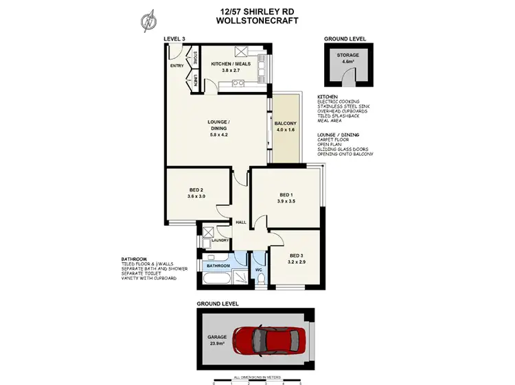 Floorplan of Homely unit listing, 12/57 Shirley Road, Wollstonecraft NSW 2065
