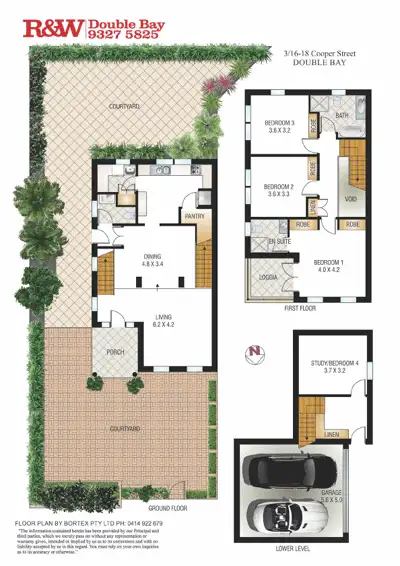Floorplan of Homely townhouse listing, 3/16-18 Cooper Street, Double Bay NSW 2028